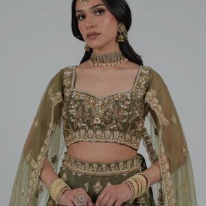 NWT Olive Grandiose Blouse from The Saree Room. SOLD OUT online!